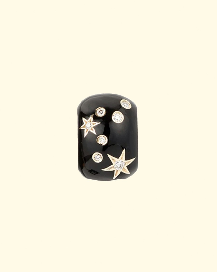 Accessories Adina Reyter Charms | Zodiac Ceramic + Diamond Aquarius Big Bead|14K Yellow Gold