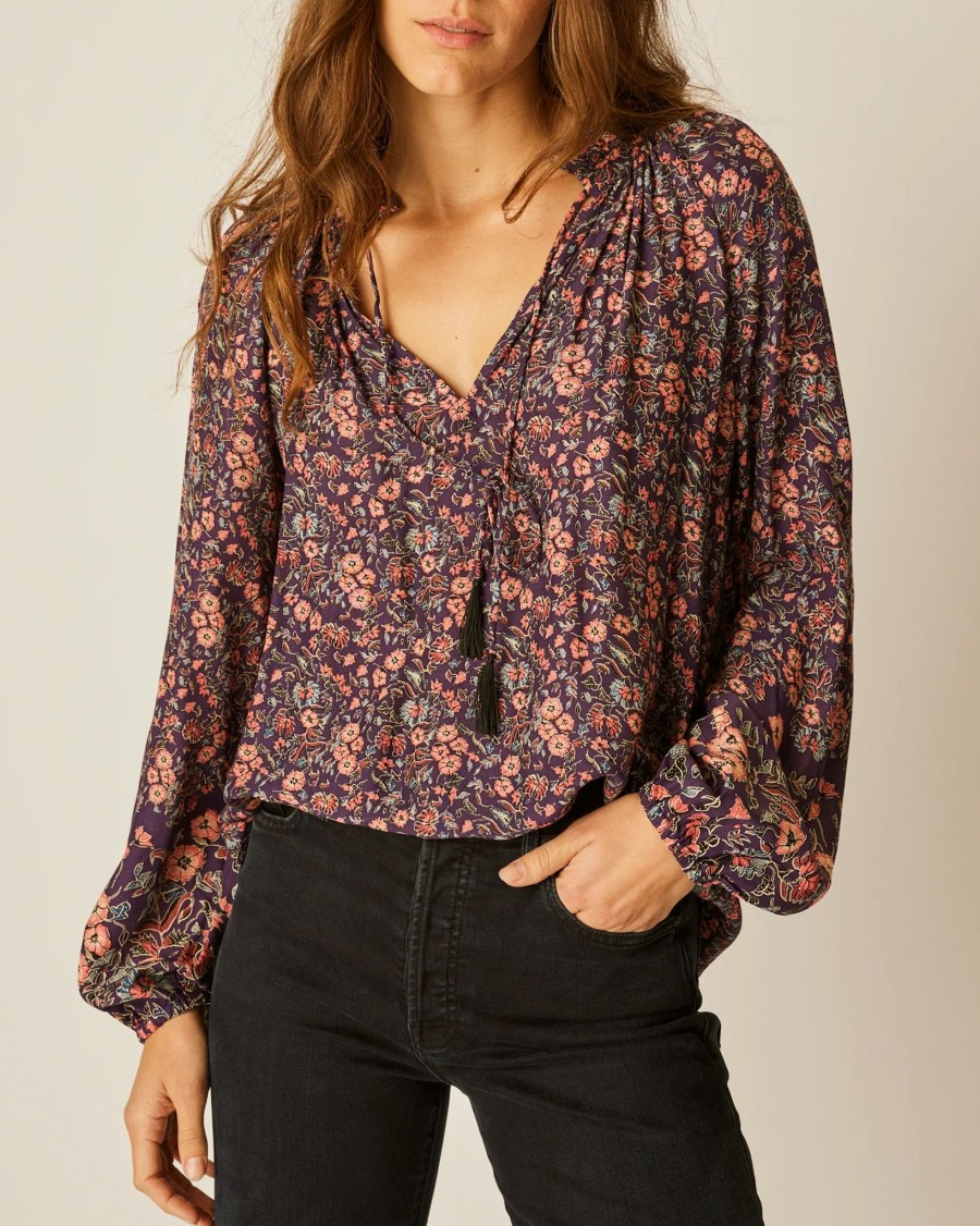 Women Natalie Martin Blouses | Penny Blouse|Fleur Aubergine