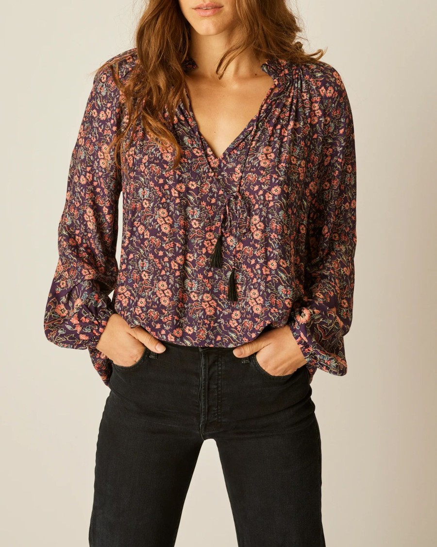 Women Natalie Martin Blouses | Penny Blouse|Fleur Aubergine