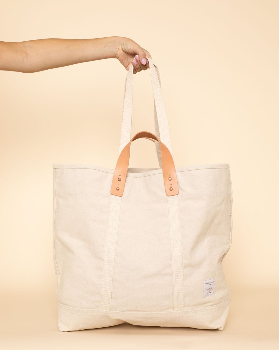 Accessories Immodest Cotton Totes | Large East West Tote In Natural|Natural