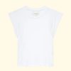 Women The Great T-Shirts | Peak Shoulder Tee|Washed White