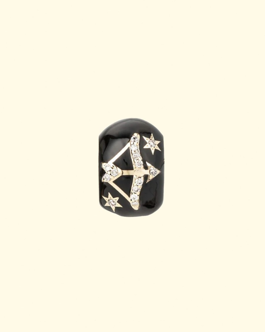 Accessories Adina Reyter Charms | Zodiac Ceramic + Diamond Sagittarius Big Bead|14K Yellow Gold