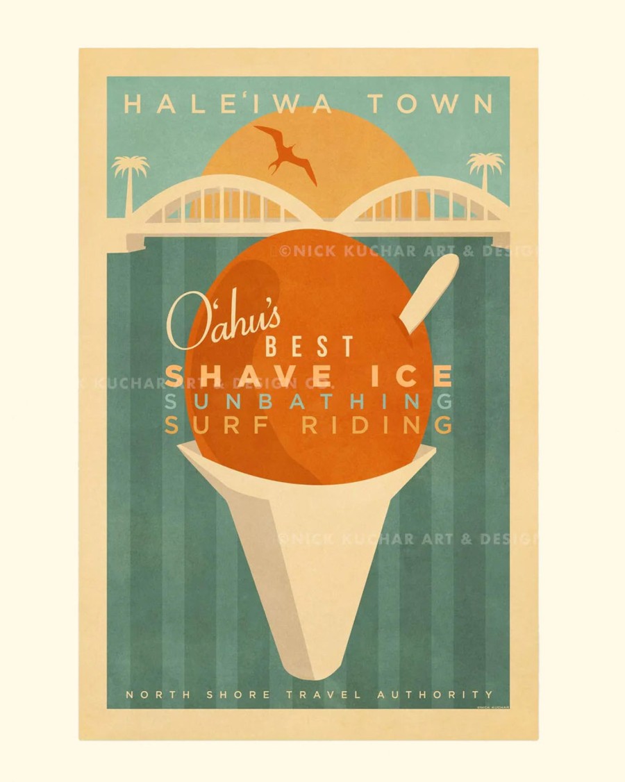 Home & Living Nick Kuchar | Haleiwa Town|Hawaii Travel Print