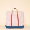 Accessories Immodest Cotton Totes | Jumbo Zipper Tote In Sky|Orchid Persimmon Ocean