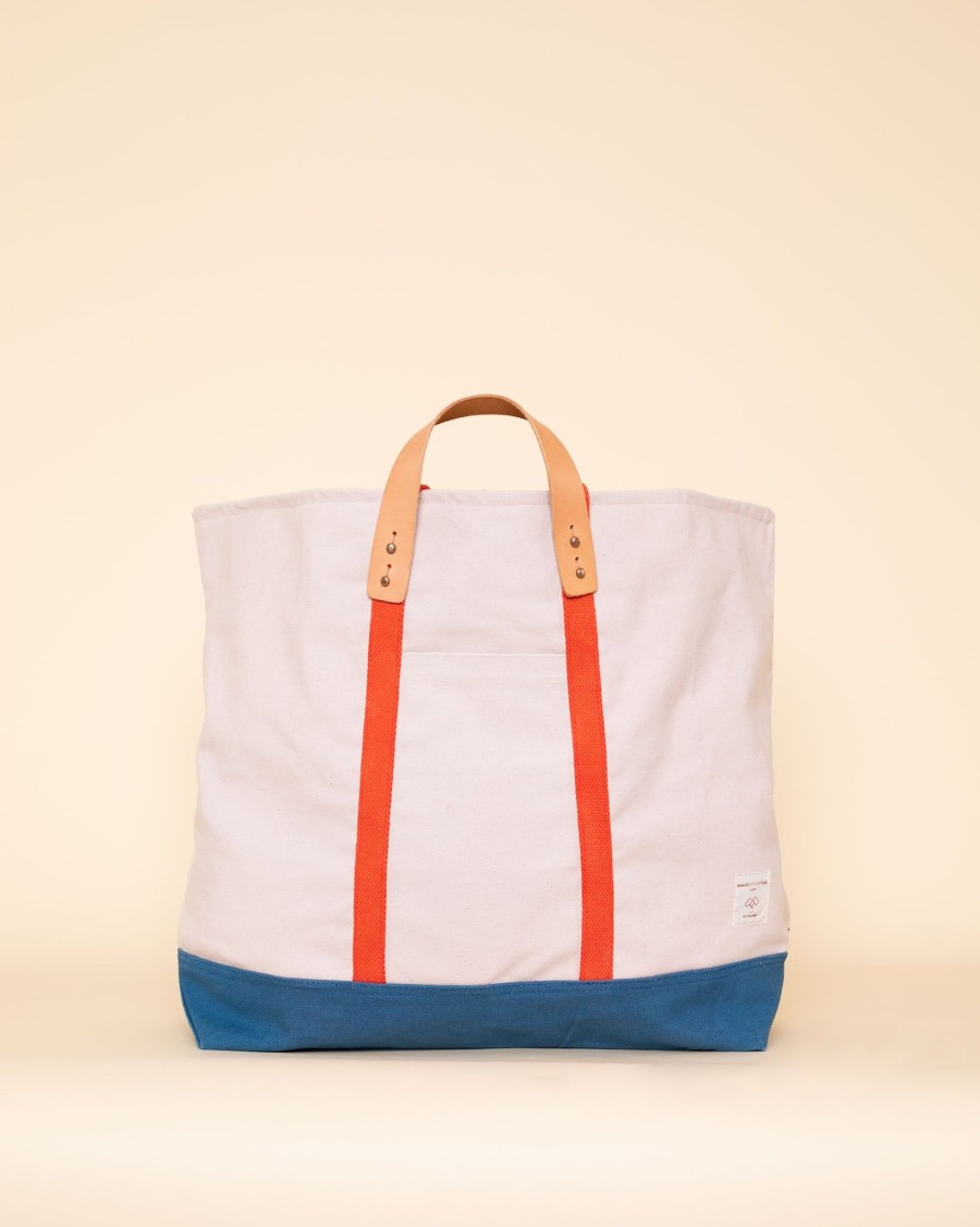 Accessories Immodest Cotton Totes | Jumbo Zipper Tote In Sky|Orchid Persimmon Ocean