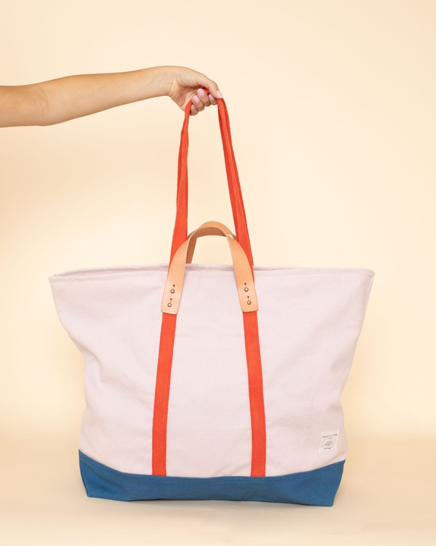 Accessories Immodest Cotton Totes | Jumbo Zipper Tote In Sky|Orchid Persimmon Ocean