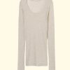 Women American Vintage T-Shirts | Massachusetts Round Neck L/S|Cream