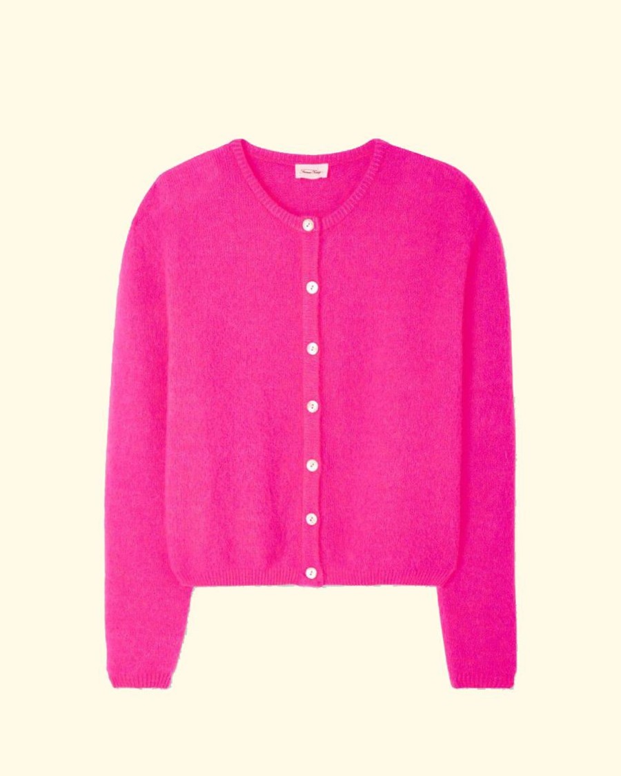 Women American Vintage Sweaters & Cardigans | Cardigan Vitow|Neon Pink Melange