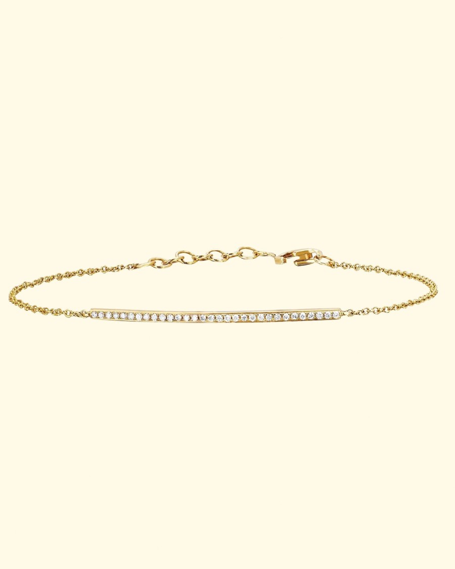 Accessories EF Collection Bracelets | 14Ky Diamond Bar Chain Bracelet|Yellow Gold