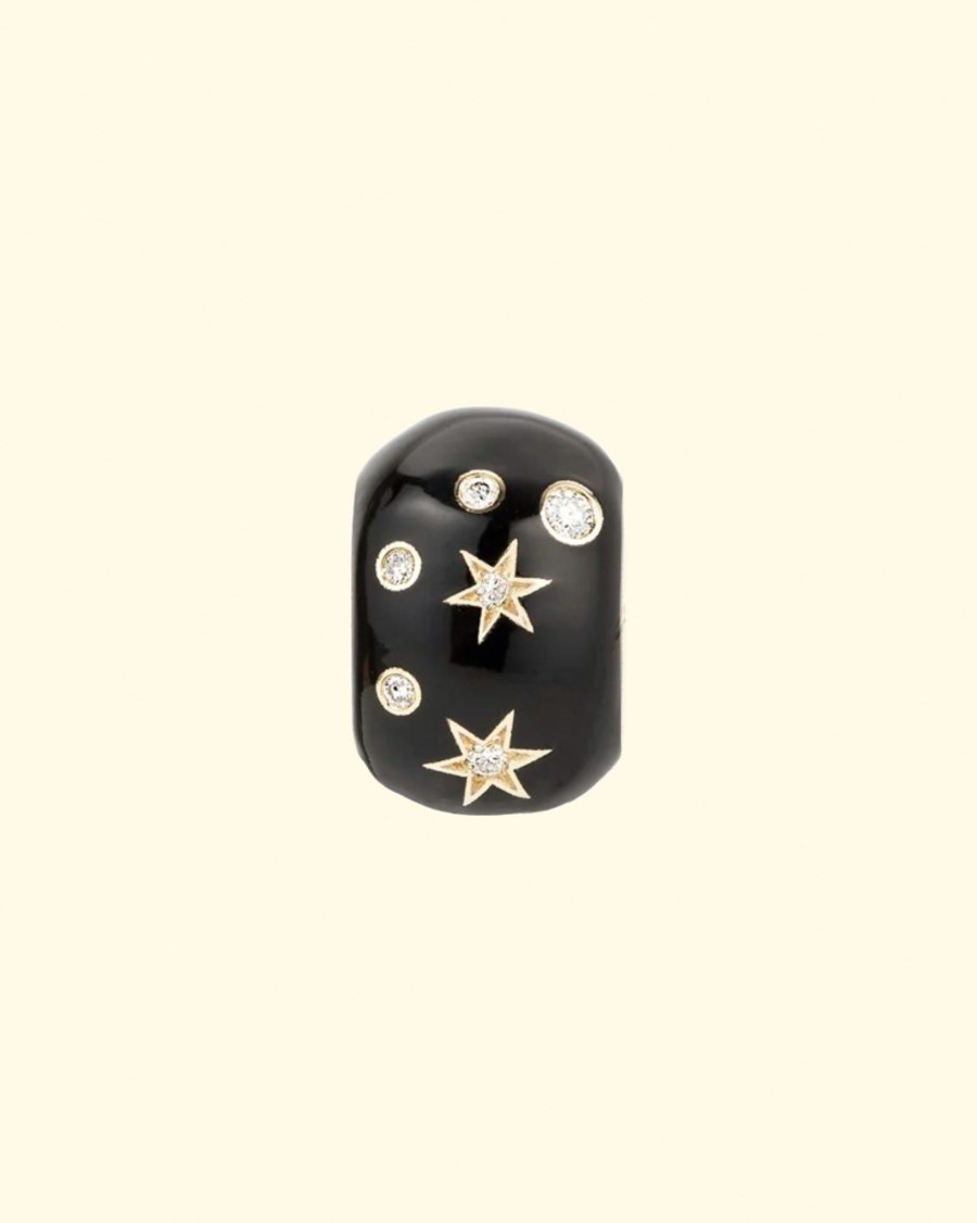 Accessories Adina Reyter Charms | Zodiac Ceramic + Diamond Capricorn Big Bead|14K Yellow Gold