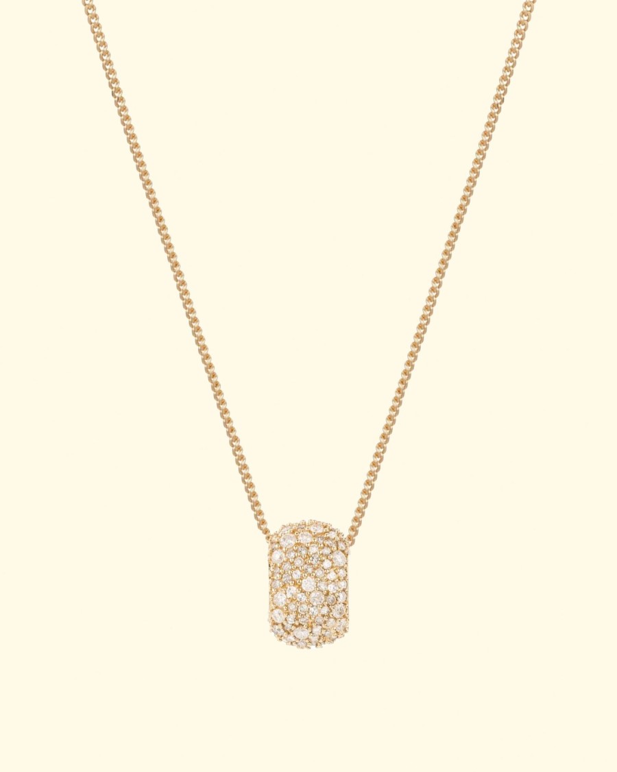 Accessories Adina Reyter Charms | Wide Pave Diamond Big Bead|14K Yellow Gold