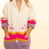 Women Gogo sweaters Sweaters | Long Stripe Cardi|Lilac