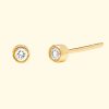 Accessories EF Collection Earrings | 14Ky Diamond Bezel Stud Earring|Yellow Gold