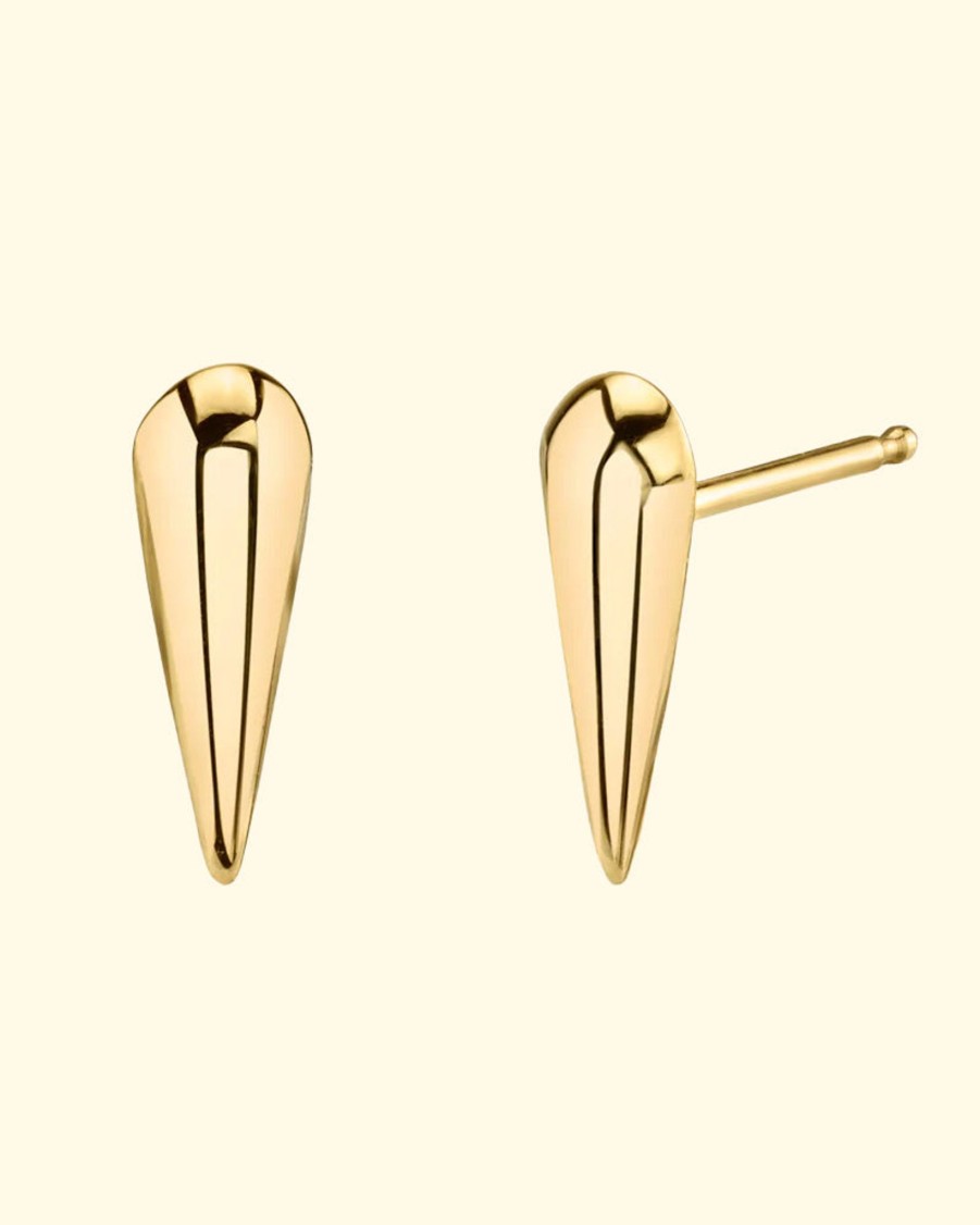 Accessories carrie Hoffman Earrings | 14K Yellow Gold Droplet Studs|Satin