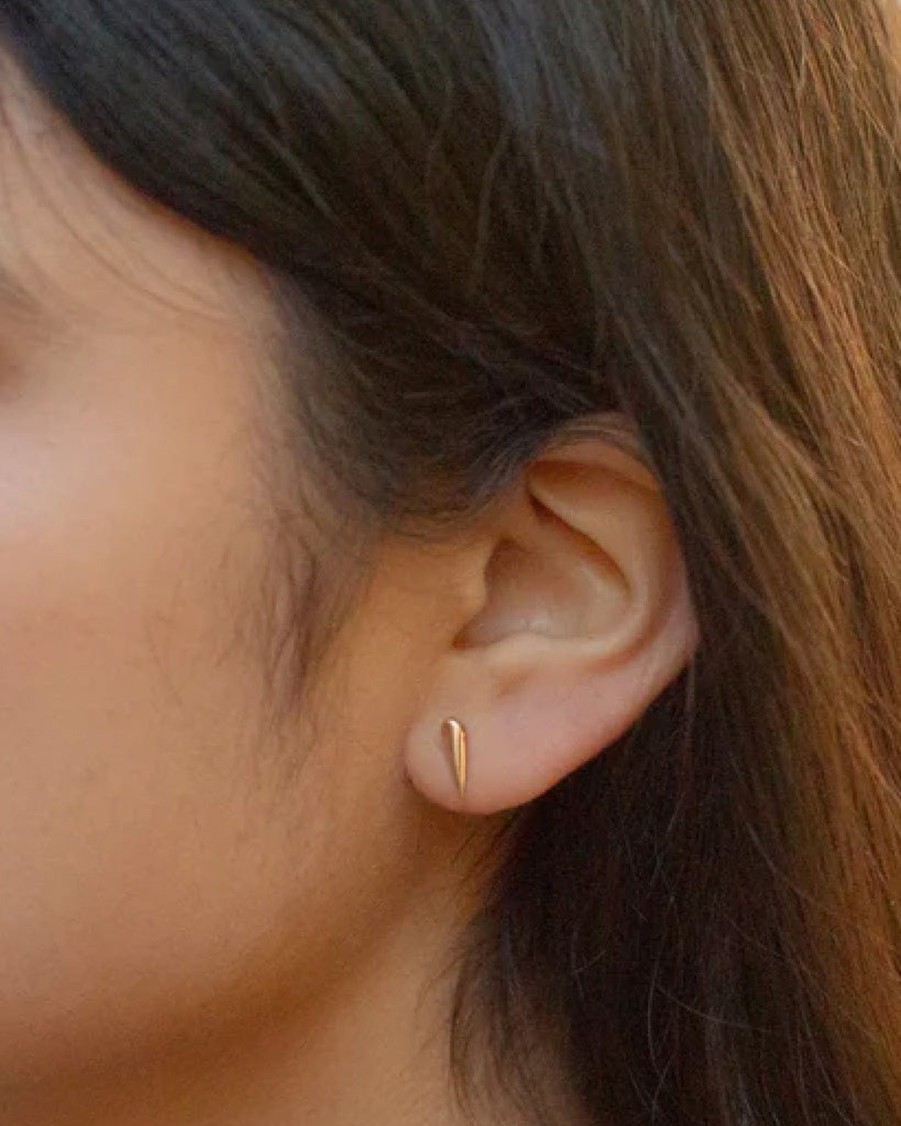 Accessories carrie Hoffman Earrings | 14K Yellow Gold Droplet Studs|Satin