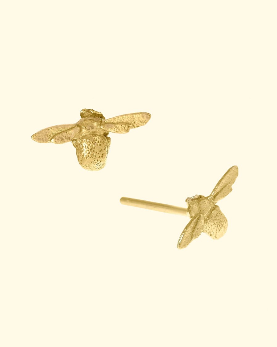 Accessories Alex Monroe Earrings | Itsy Bitsy Bee Stud Earrings/18Ct Yellow Gold