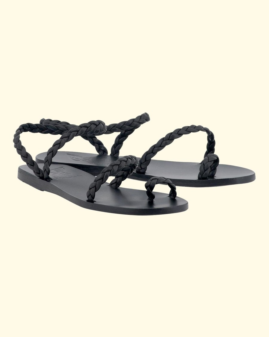 Women Ancient Greek Sandals Sandals | Eleftheria-Nappa|Black