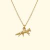 Accessories Alex Monroe Necklaces | Teeny Tiny Fox Necklace/18Ct Yellow Gold