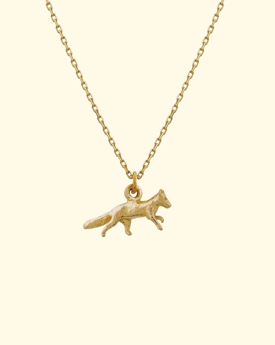 Accessories Alex Monroe Necklaces | Teeny Tiny Fox Necklace/18Ct Yellow Gold