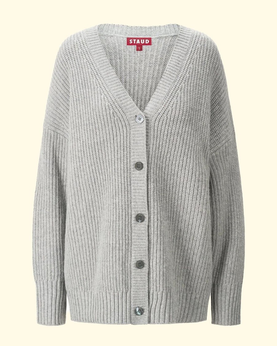 Women Staud Sweaters | Matilda Cardigan|Heather Grey