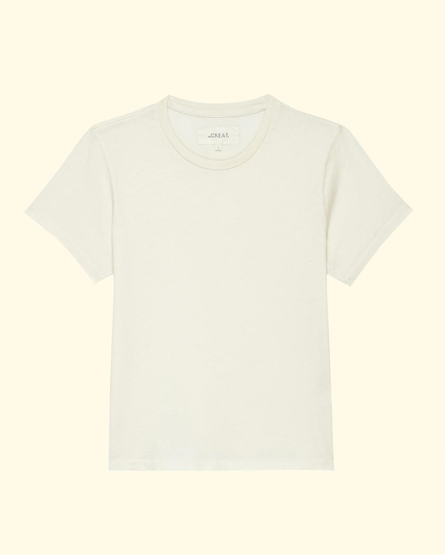 Women The Great T-Shirts | The Little Tee|Washed White