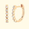 Accessories EF Collection Earrings | 14K Diamond Bezel Huggie Earring|Yellow Gold