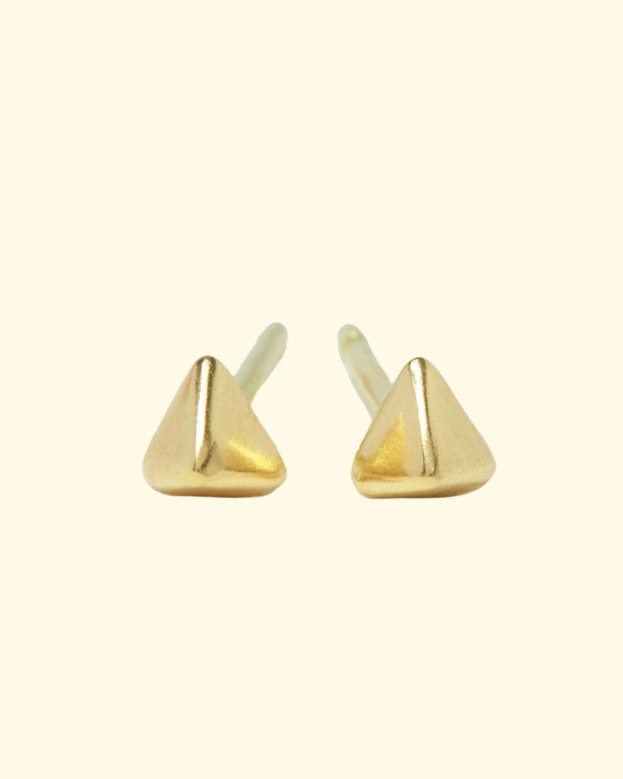 Accessories Diana Mitchell Earrings | Tiny Pyramid Studs|18K Gold