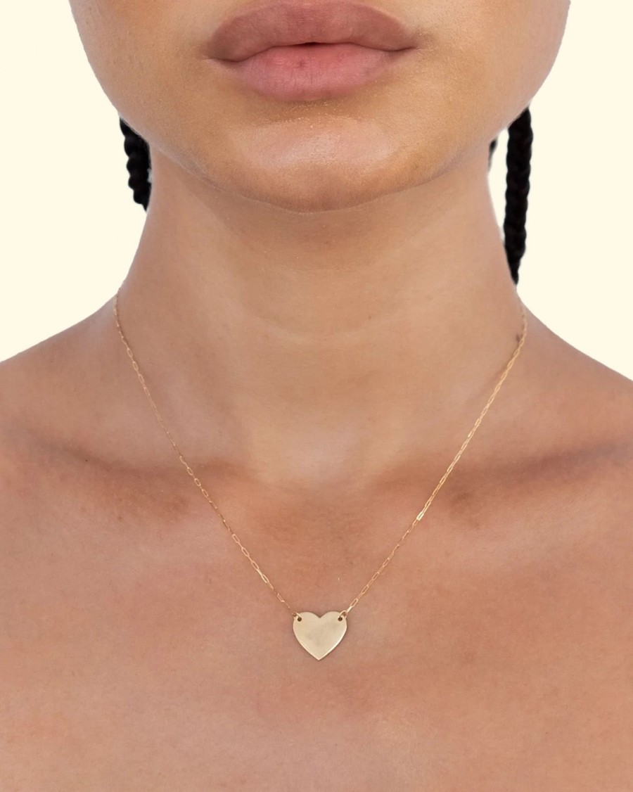 Accessories Loren Stewart Necklaces | Heart Id Necklace|14Kt Yellow Gold